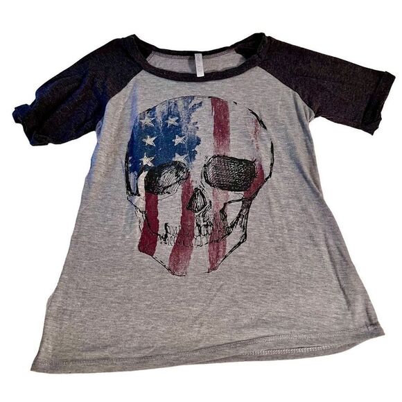 Bena J Americana Skull T Shirt Size Small - Picture 1 of 9